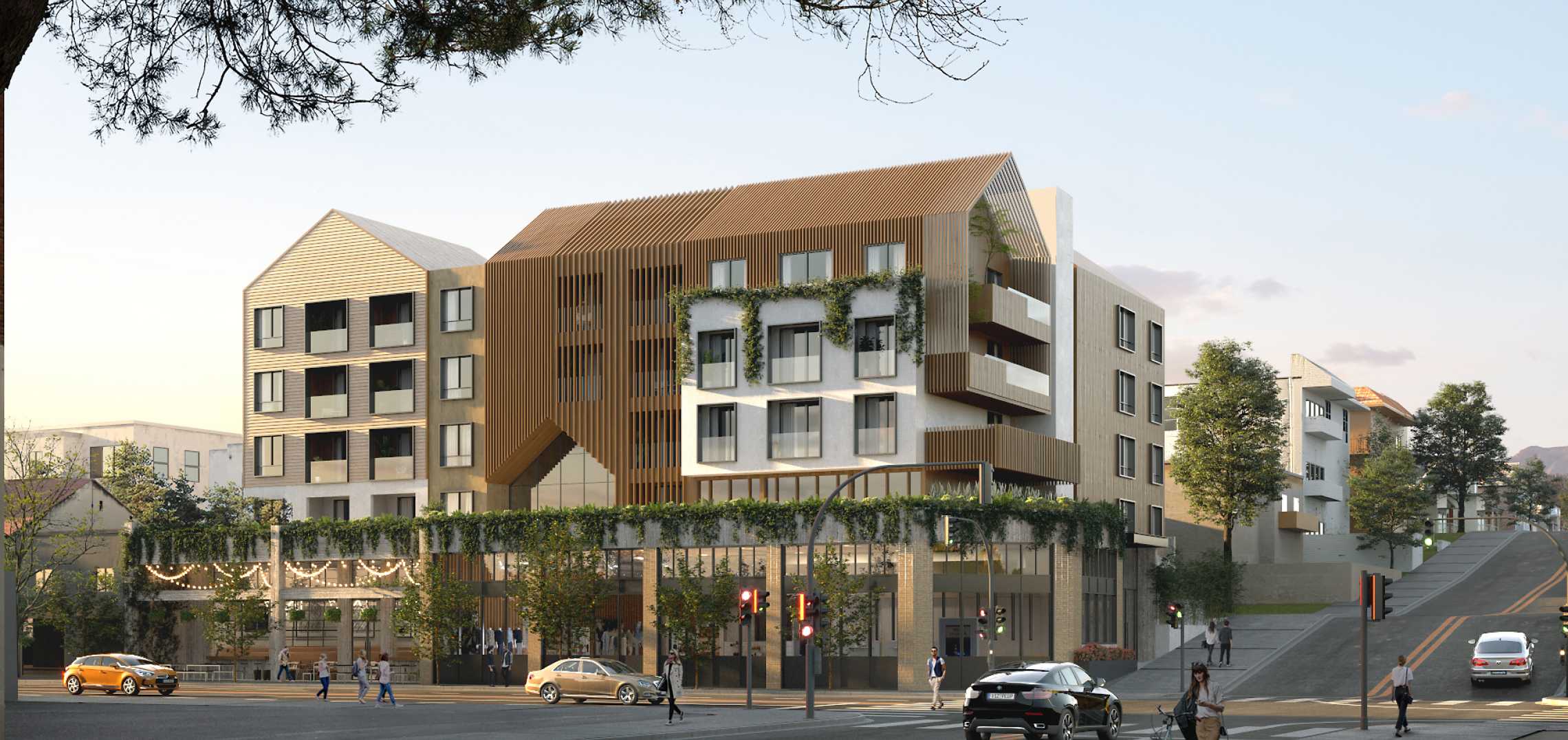 Mixeduse development under construction at 700 N Virgil Avenue